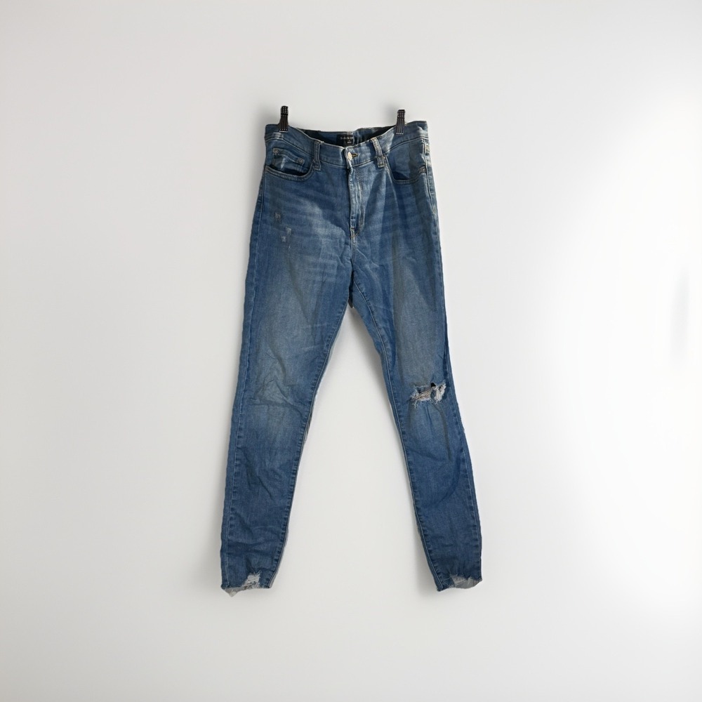 Banana Republic Skinny Jeans Womens 29 Distressed Raw Hem Light Wash Denim - Picture 2 of 6